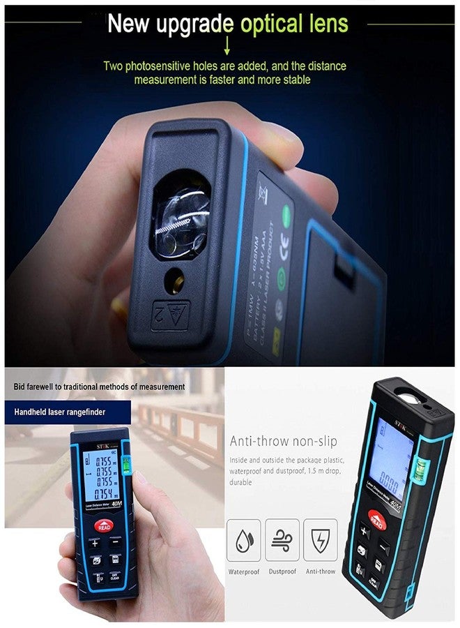 SToK St-Ldm40 Laser Rangefinder/Distance Measuring Meter Tape, 0.05 to 40 Meter, Black with 1 Year OFFSITE Warranty. - Image 2